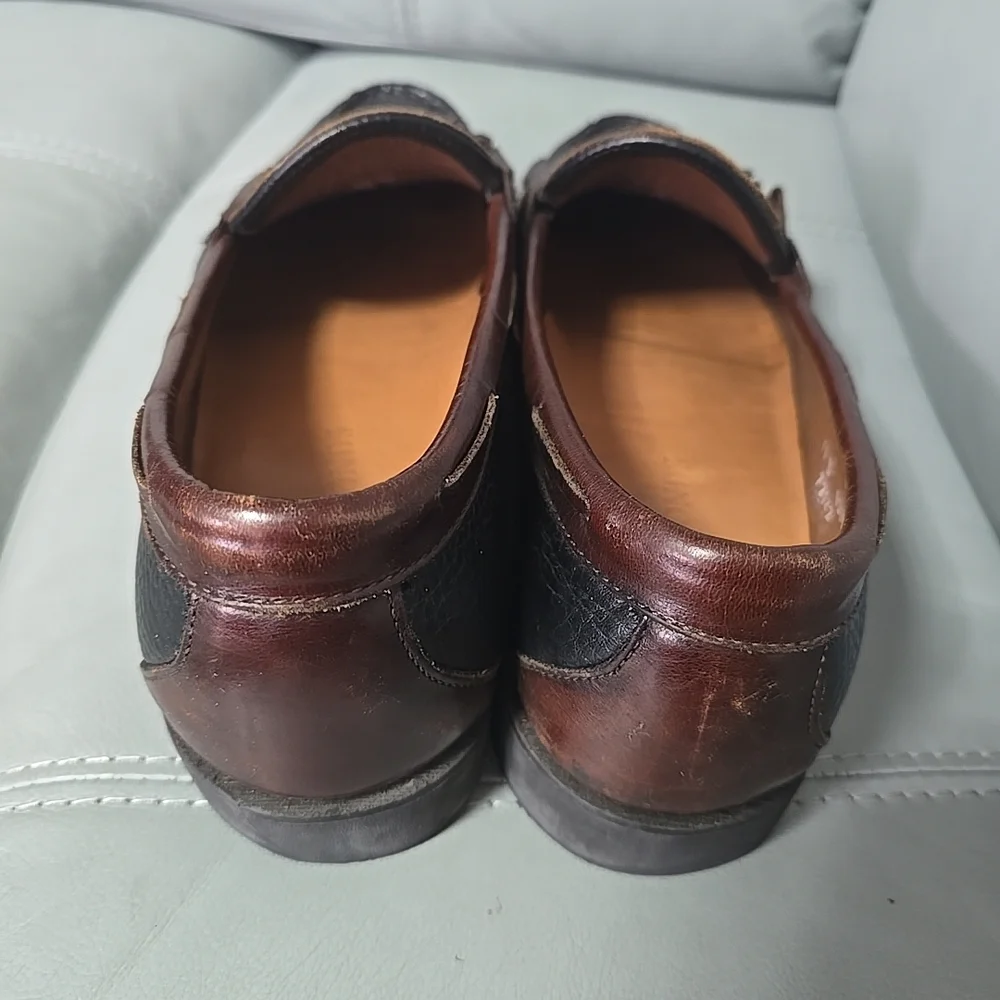 Allen Edmonds‎ Nashua Two-Tone Brown Black Tassel Loafers Shoes Men's US 11 B